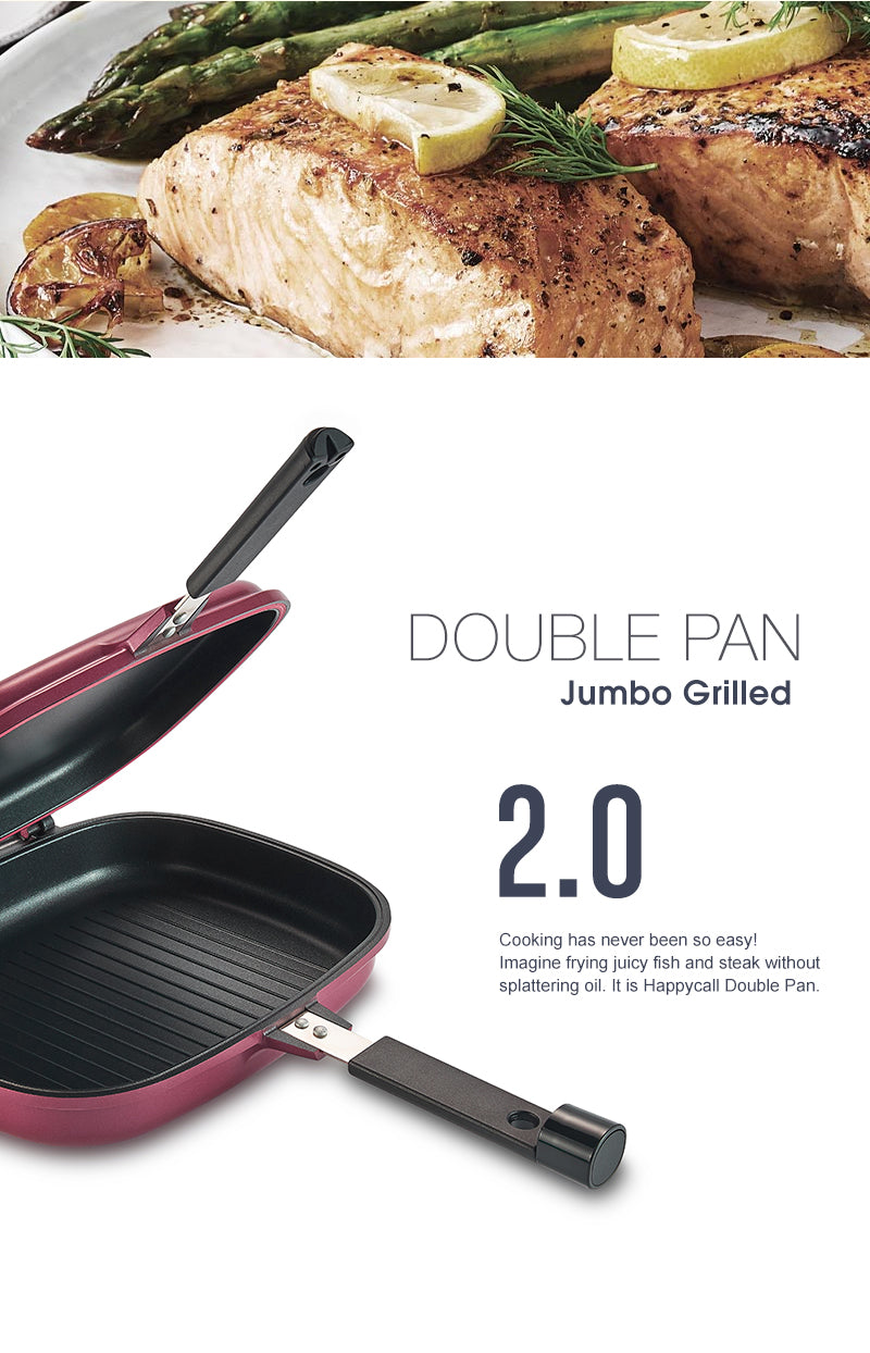 Happycall Double Pan 2.0 (Detachable) Jumbo Grill - Navy Blue